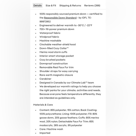 TNA " The Powder Parka" Winter Jacket (With Original Tags) - Picture 10 of 11